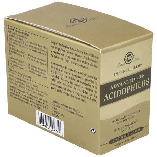 Solgar Acidofilus 40+ Avanzado 120 Cápsulas