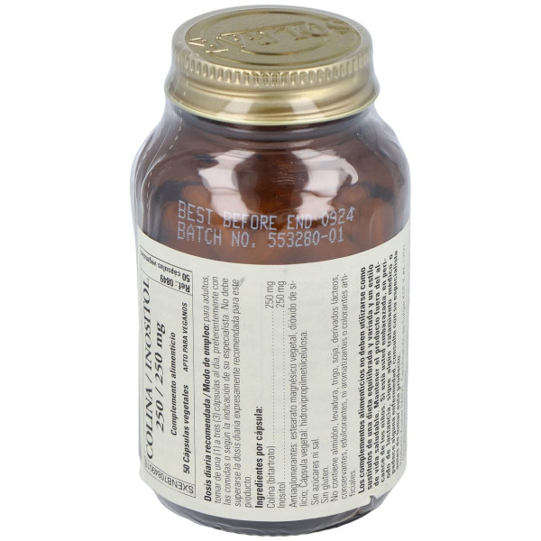 Colina Inositol 250/250Mg. 50Cap