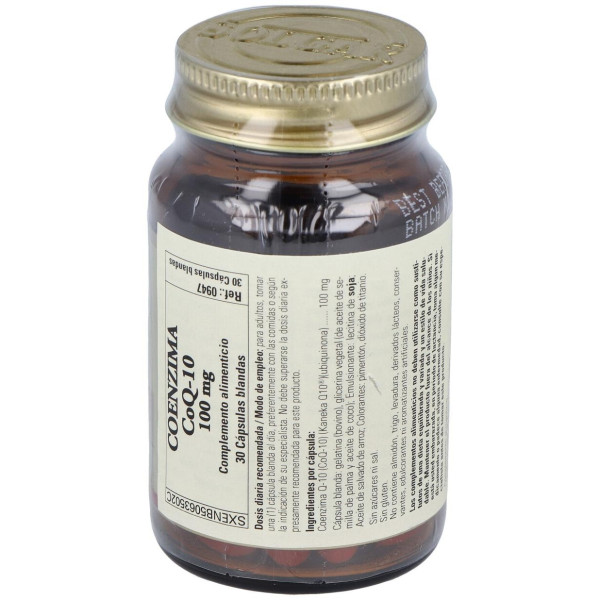 Coenzima Q10 100Mg. 30Cap.De Gelatina Blanda