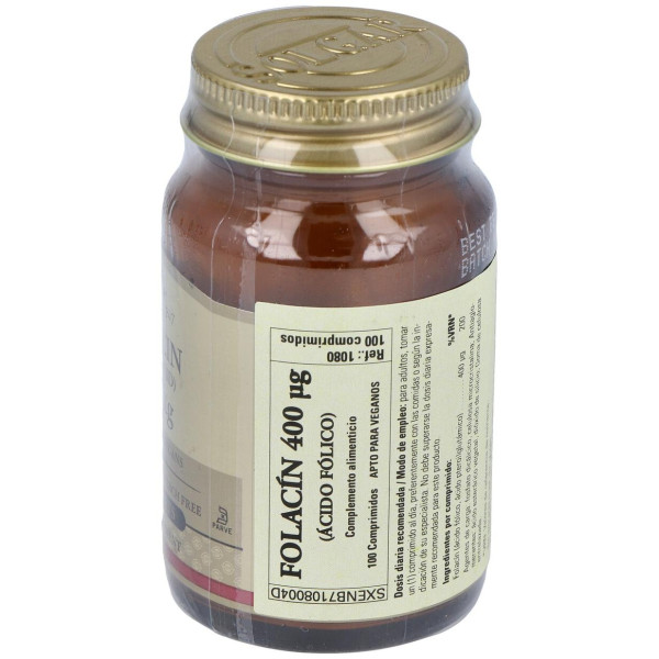 Folacin Ácido Fólico 400 Μg 100 Comprimidos