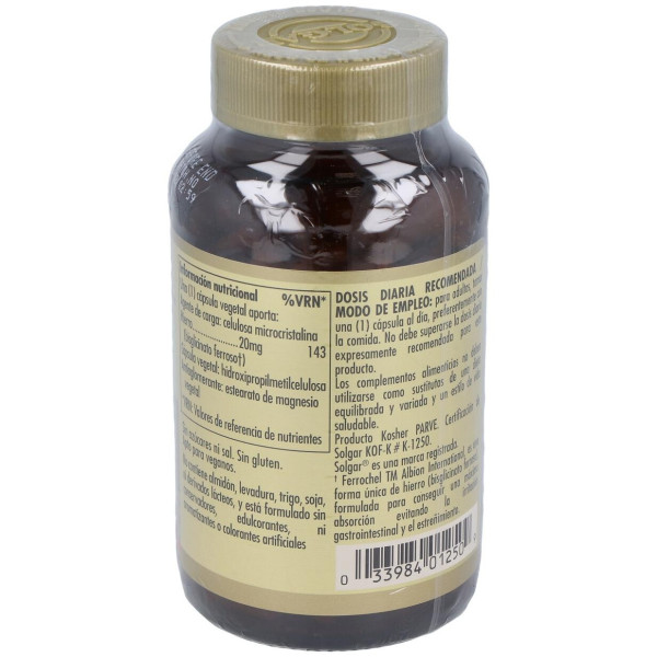 Solgar Hierro Gentle 20Mg Hierro Bisglicinato 180Vcaps