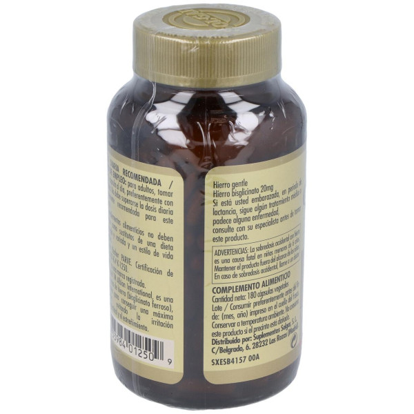 Solgar Hierro Gentle 20Mg Hierro Bisglicinato 180Vcaps