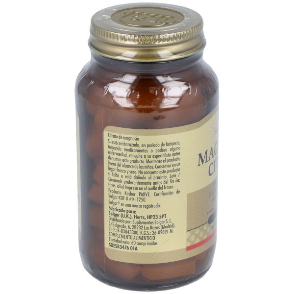 Solgar Citrato Magnesio 60 Comprimidos