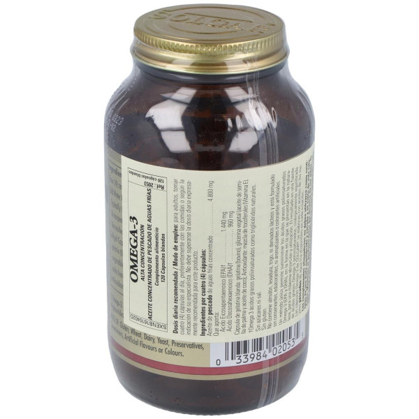 Solgar Omega 3 Alta Concentración Doble Fuerza 120Caps