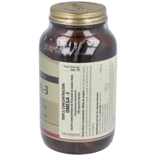 Omega-3 Triple Concentracion Cápsulas Blandas 100 U