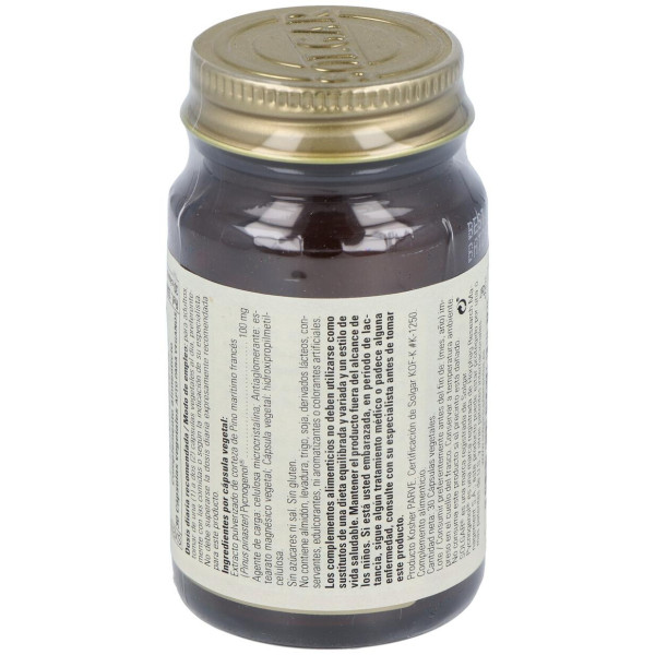 Solgar Pycnogenol 100Mg Extracto De Corteza De Pino 30Vcaps