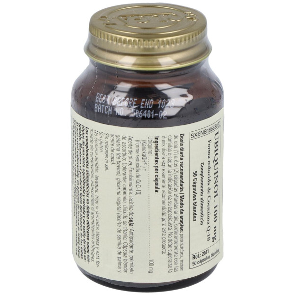 Ubiquinol 100Mg. Forma Reducida De Co Q10 50Cap.Bl