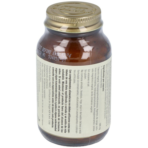 L-Tirosina 500 Mg 50 Cápsulas Vegetales