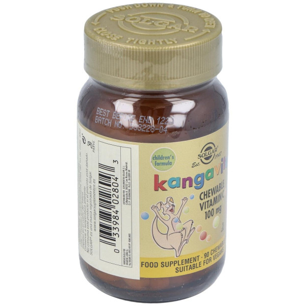 Solgar Kangavites Vitamina C 100Mg Sabor Naranja 90Comp