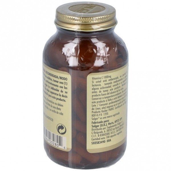 Vitamina C 1000 Cápsulas Vegetales 100 U