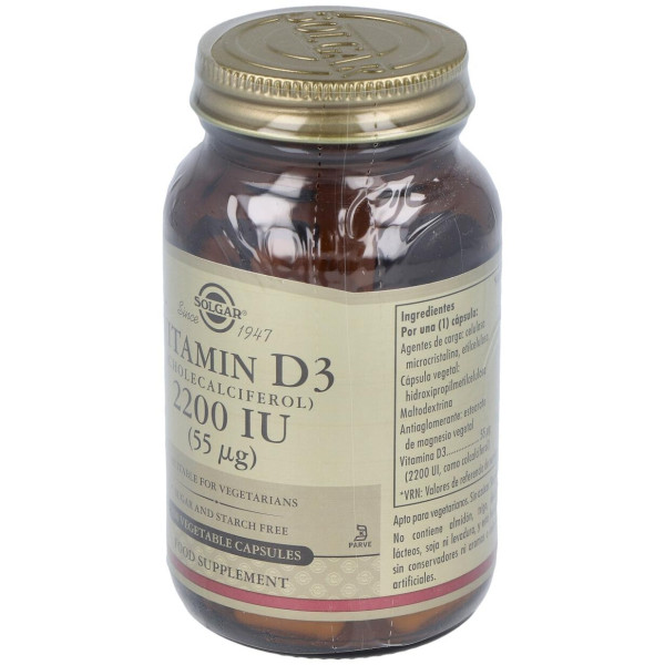 Solgar Vitamina D3 Colecalciferol 2200 Ui 55 Mcg 100 Vcaps