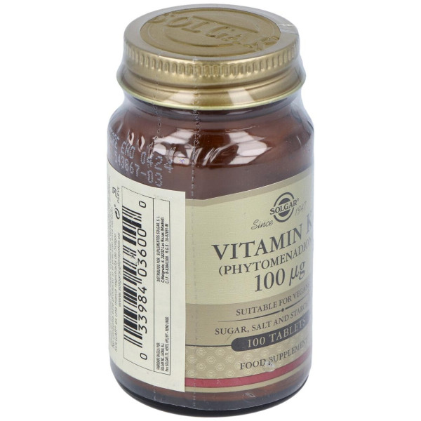 Vitamina K Natural 100Mcg. 100Comp.