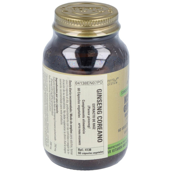 Solgar Ginseng Coreano Extracto De Raíz 60Vcaps