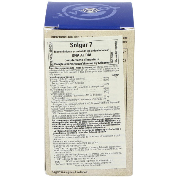 Solgar N7 Joint Support Y Confort Una Al Dia 30Cap