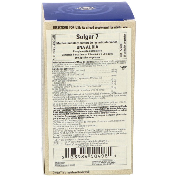 Solgar N7 Joint Support Y Confort Una Al Dia 90Cap
