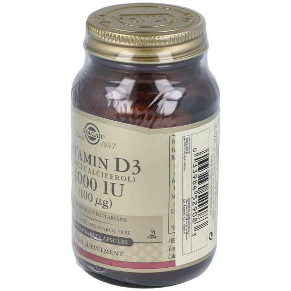 Vitamina D3 4000 Ui 100 Μg Colecalciferol Cápsulas Vegetales 120 U