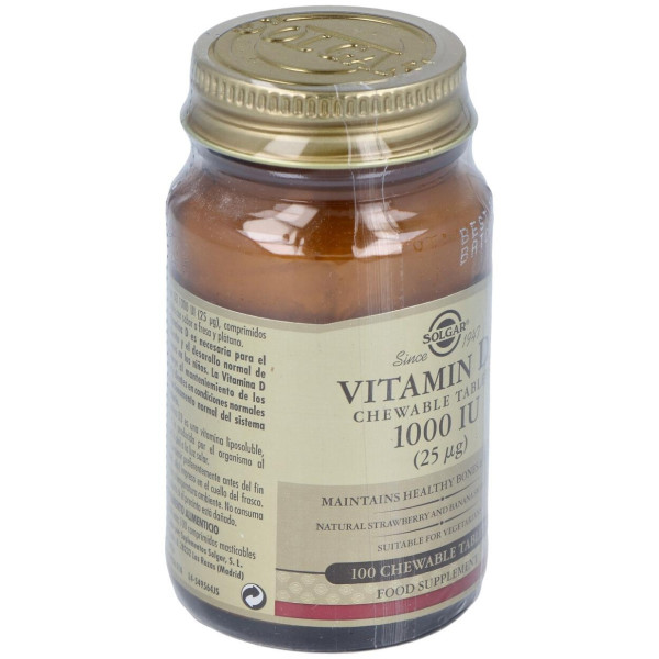 Vitamina D3 1000 Iu 25 Μg Comprimidos Masticables 100 U