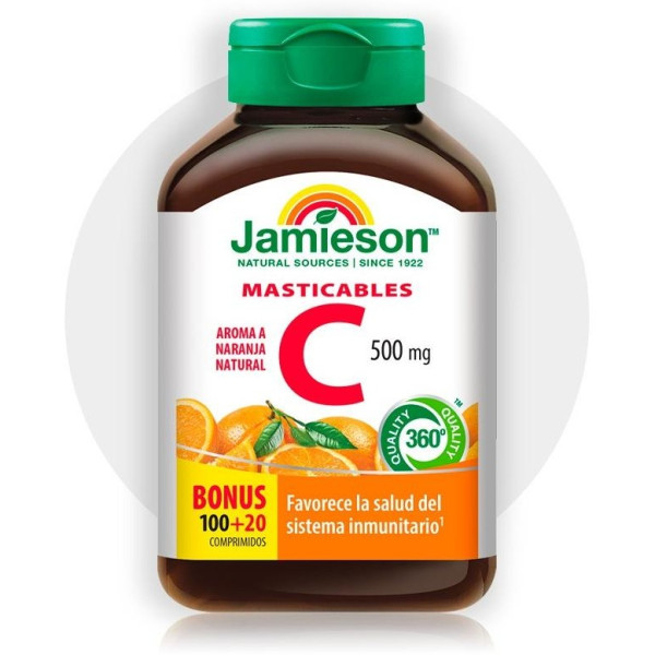 Jamieson Vitamina C 500Mg Naranja Masticable 100 + 20Comp
