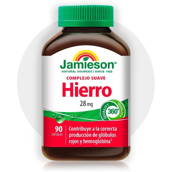 Jamieson Hierro Complejo Suave 28Mg 90 Cápsulas
