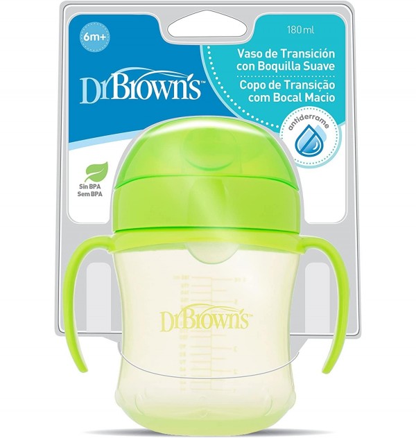 Vaso Transicion Boquilla Suave - Dr Brown´S (+ 6 M 180 Ml)
