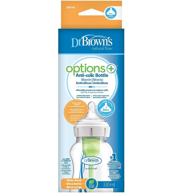 Biberon Ba Con Tetina De Nivel 2 - Dr Brown´S Options+ Natural Flow (300 Ml)
