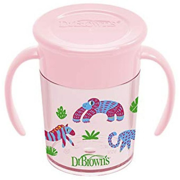 Dr.Brown'S Vaso 360 Sin Boquilla Rosa Con Asas 200Ml