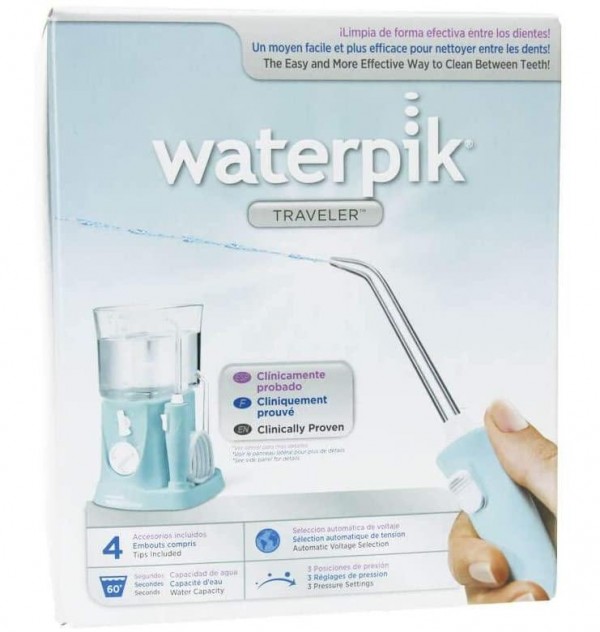 Irrigador Bucal Electrico - Waterpik Wp- 300 Traveler Con Adaptador (Viajes Blue)