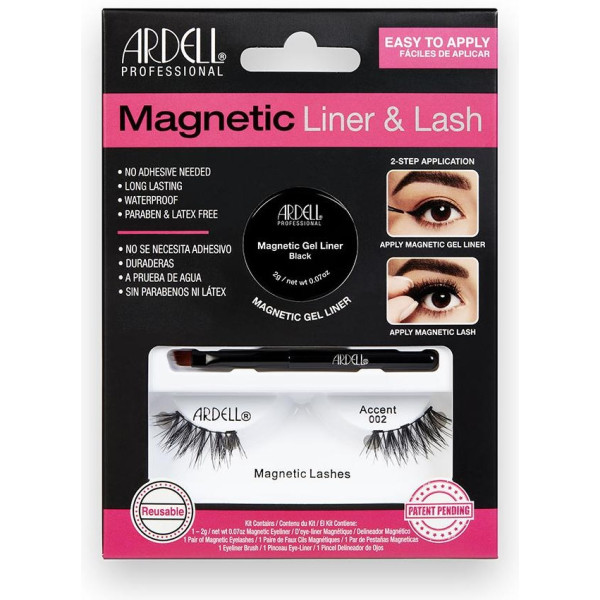 Magnetic Liner Y Lash Accent Pestañas 002 + Gel Liner 3 U