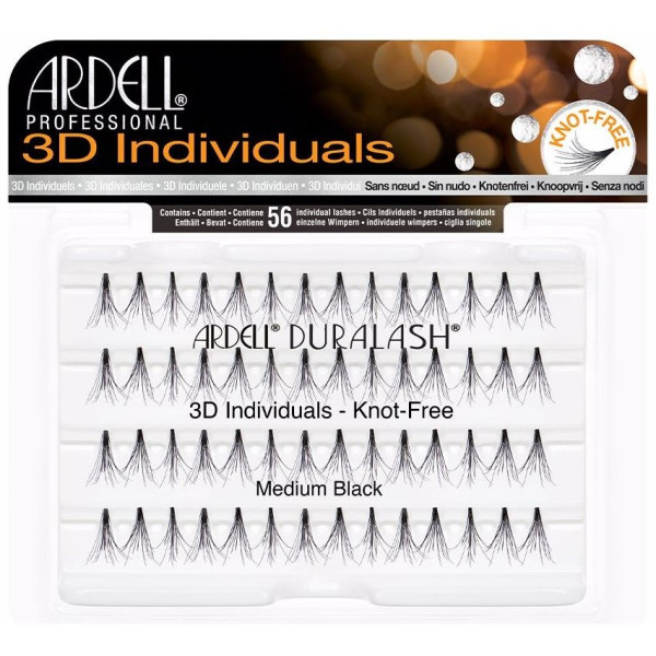 Ardell Pestañas Postizas 3D Individuales Medium Black 56Uds