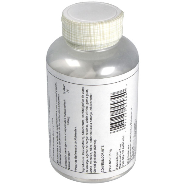 Calcium Citrate 1000 Mg Comprimidos Masticables Naranja 60 U