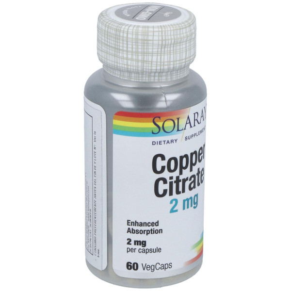 Solaray Cobre Citrato 2Mg 60Caps
