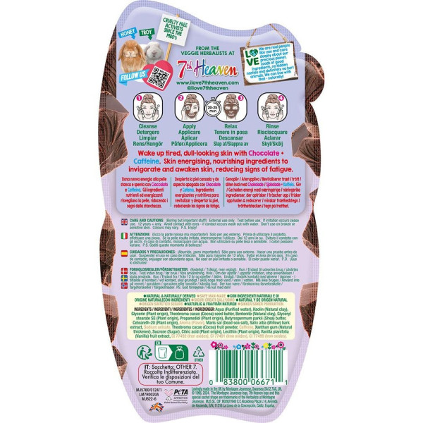 Nourish Y Energise Mascarilla Barro De Chocolate Con Cafeína 15 Gr