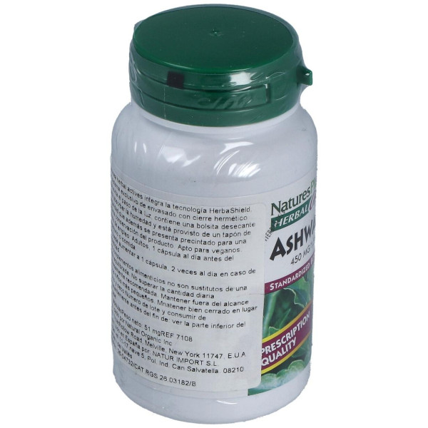 Ashwaganda Raiz 450Mg. 60Cap. Herbal Actives