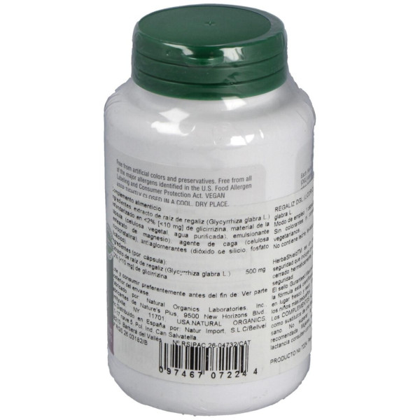 Licorice (Dgl) Regaliz500Mg. 60Cap. Herbal Actives