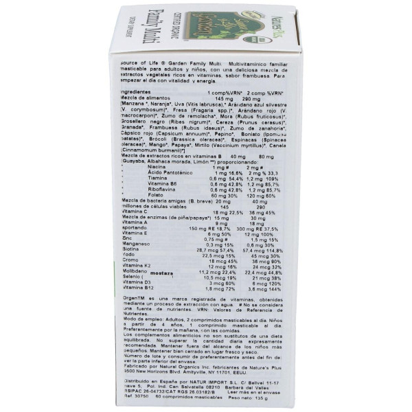 Nature'S Plus Garden Family Multivitaminico 60Comp