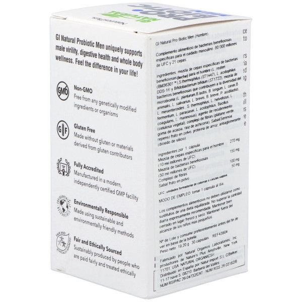 Gi Natural Probiotic Men 30Cap.