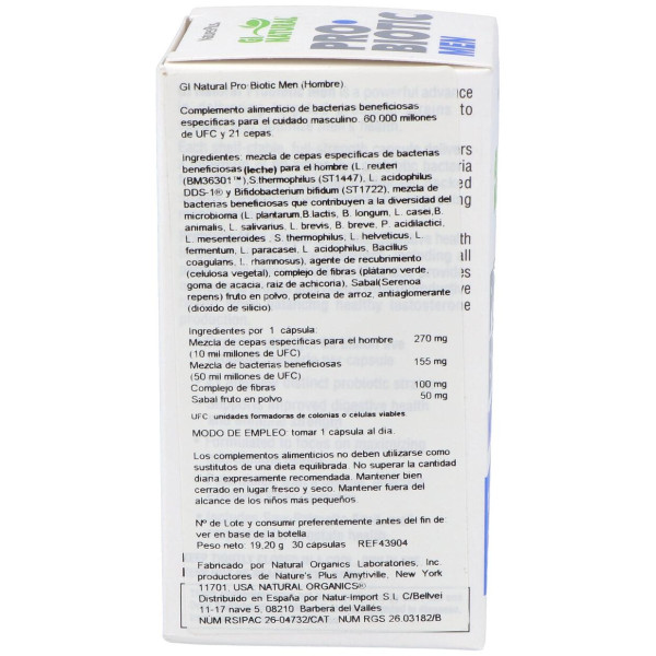 Gi Natural Probiotic Men 30Cap.