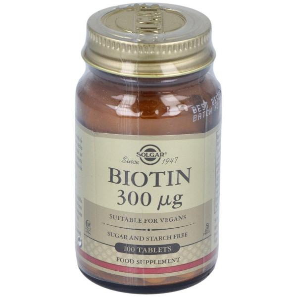 Biotina 300mg 100 Comprimidos - Solgar