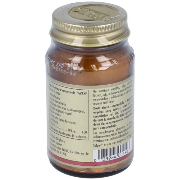 Biotina 300mg 100 Comprimidos - Solgar