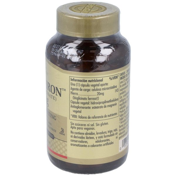 Solgar Hierro Gentle 20Mg Hierro Bisglicinato 180Vcaps
