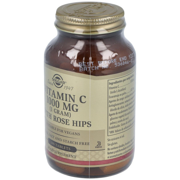 Vitamina C 1000Mg Rose Hips 100Comp.