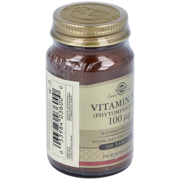 Vitamina K Natural 100Mcg. 100Comp.