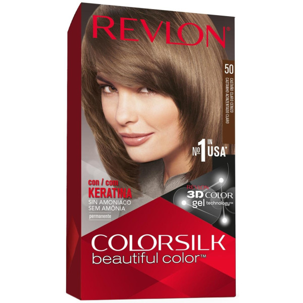 Revlon Kit Tinte Colorsilk 50 Castaño Claro Cenizo