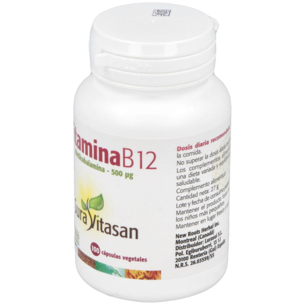 Vitamina B12 (Metilcobalamina) 500Mcg. 100Cap.