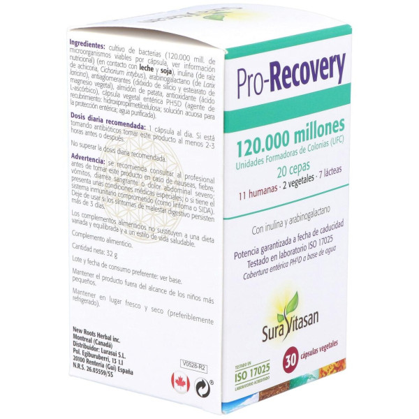 Sura Vitasan Pro-Recovery Vegetales 30Caps