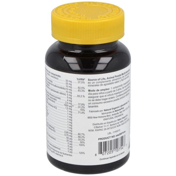 Naturesplus Animal Parade Multivitamínico Naranja 60Comp