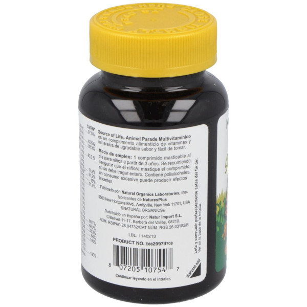 Naturesplus Animal Parade Multivitamínico Naranja 60Comp