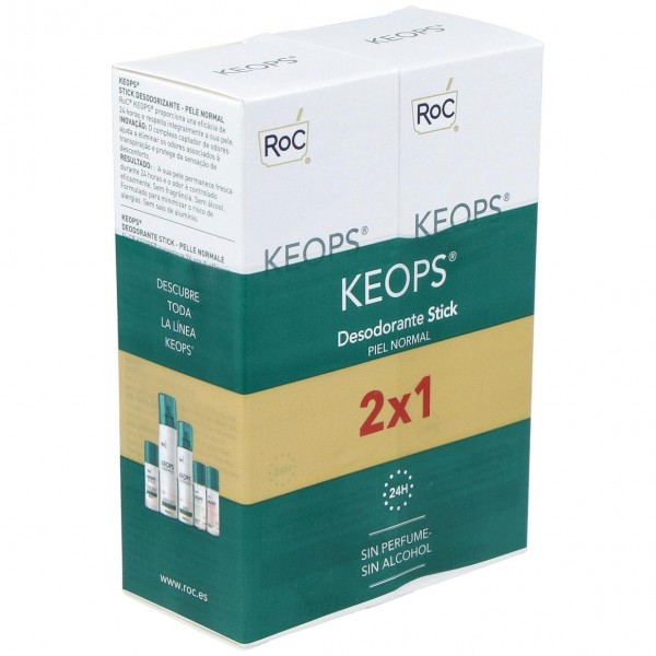 Pack Roc Keops Desodorante Stick Piel Normal, 2 Unidades X 40 Ml