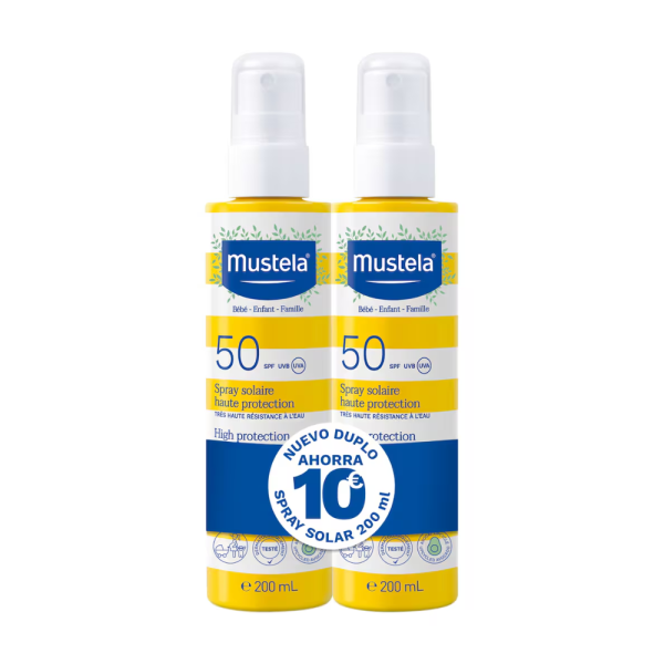 Duplo Spray Solar alta Protección SPF50, 200 ml. + 200 ml. - Mustela