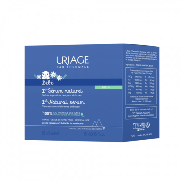 1er Suero Fisiológico, 5 ml x 15 ud. - Uriage